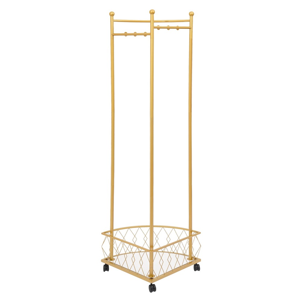 Corner Clothes Rack Coat Storage Rack Floor Standing Clothes Rack