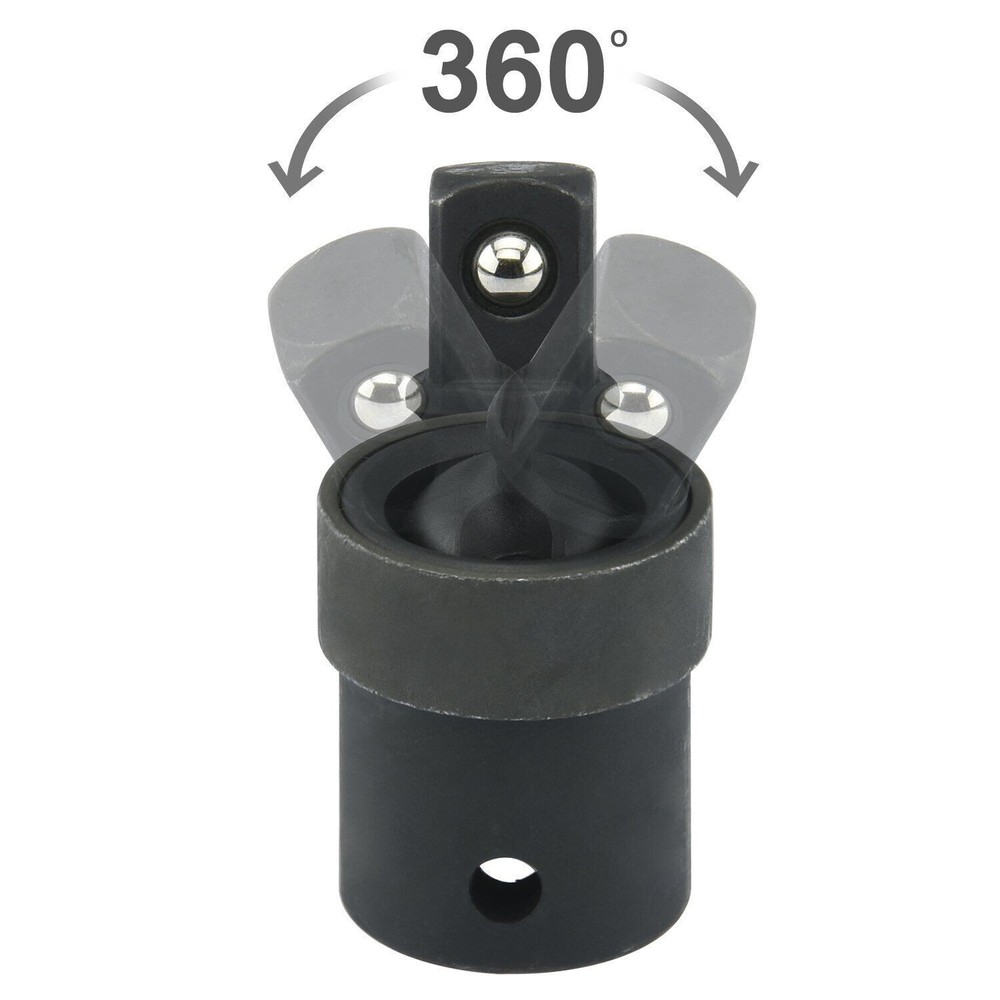 2pc Universal Impact Joint Set 3/8" & 1/2" DR. CR-MO Ball Type Swivel Socket