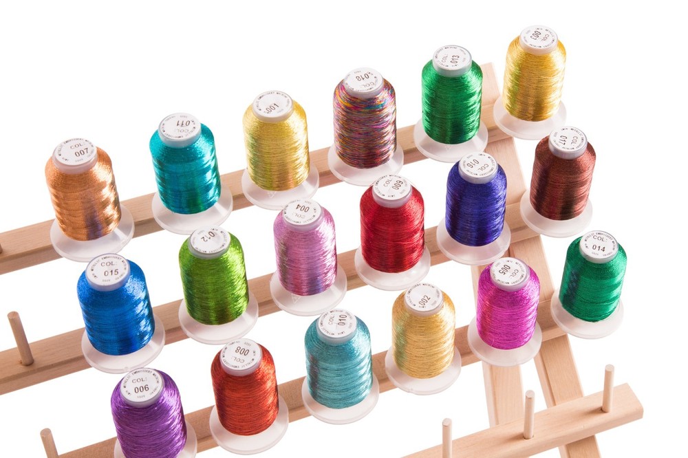18 Spools METALLIC Embroider Machine Thread - Thread Nets for Easy Embroidery