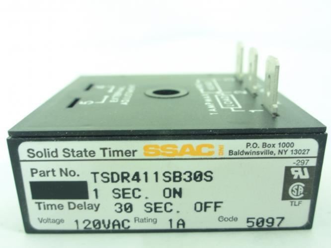 190102 New In Box; SSAC TSDR411SB30S Solid State Timer; 120VAC; 1A