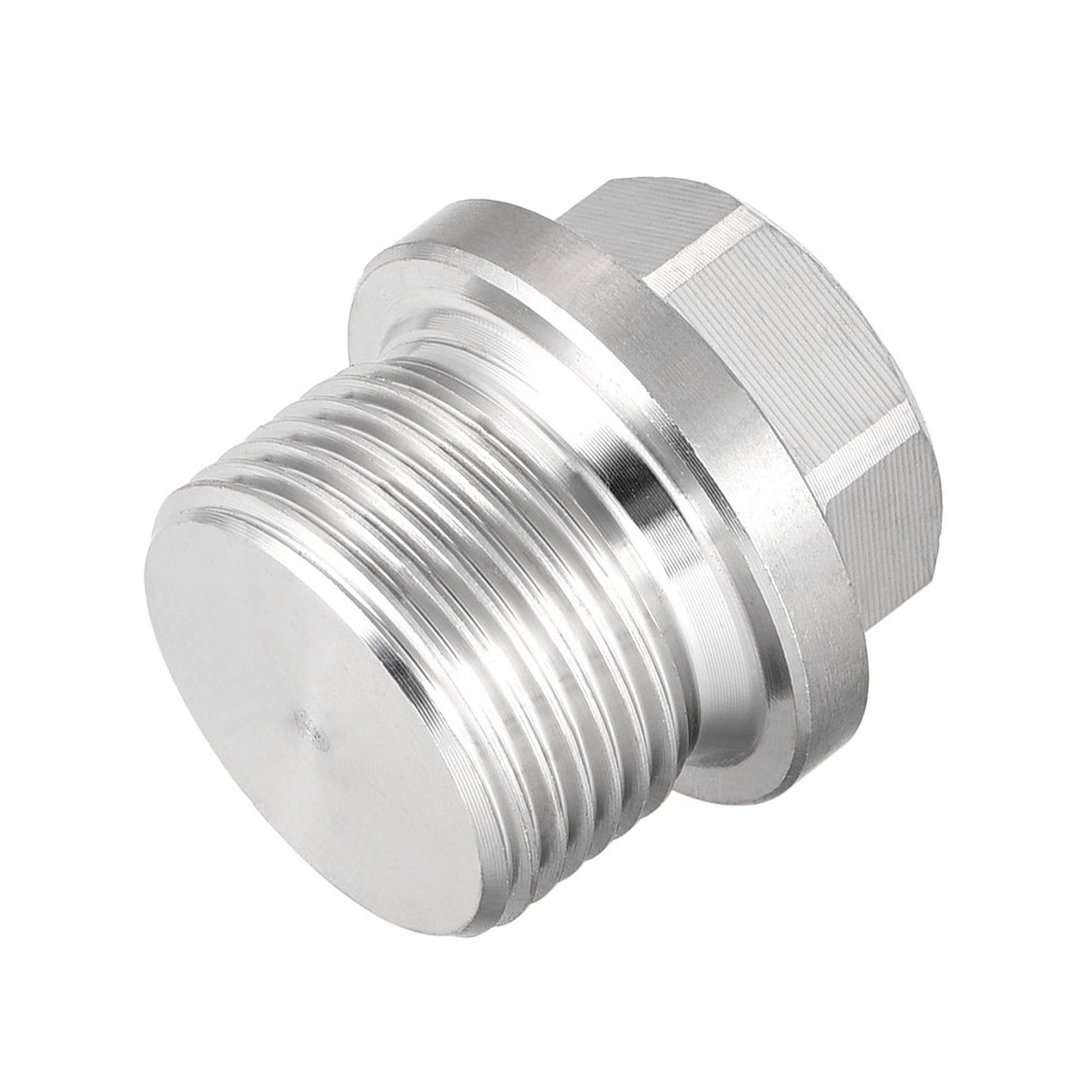 M22 x 1.5 Male Outer Hex Head Plug 304 Stainless Steel Solid Thread Pipe Fitting