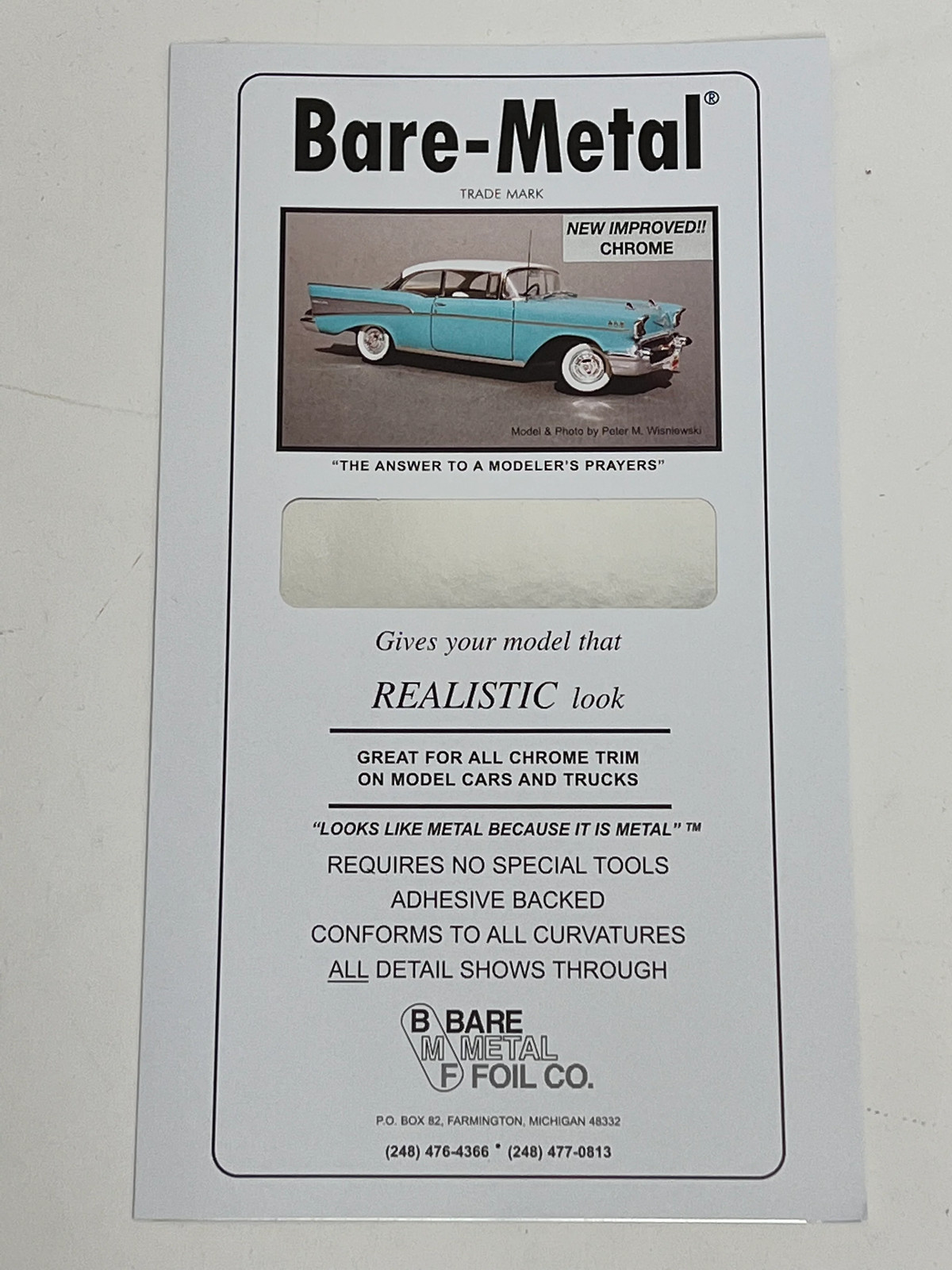 Bare Metal Foil BMF001 New Improved Chrome 11" x 6"