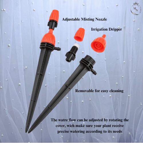 25pcs Drip Irrigation Emitters For 1/4" Irrigation Hose Accessories Adjustable