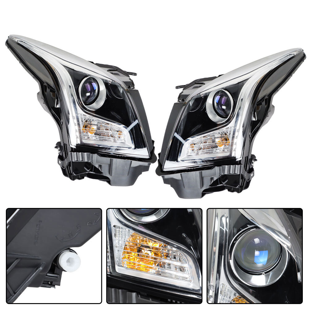 Projector Headlight Assembly Halogen For 2013-2018 Cadillac ATS Left+Right Side