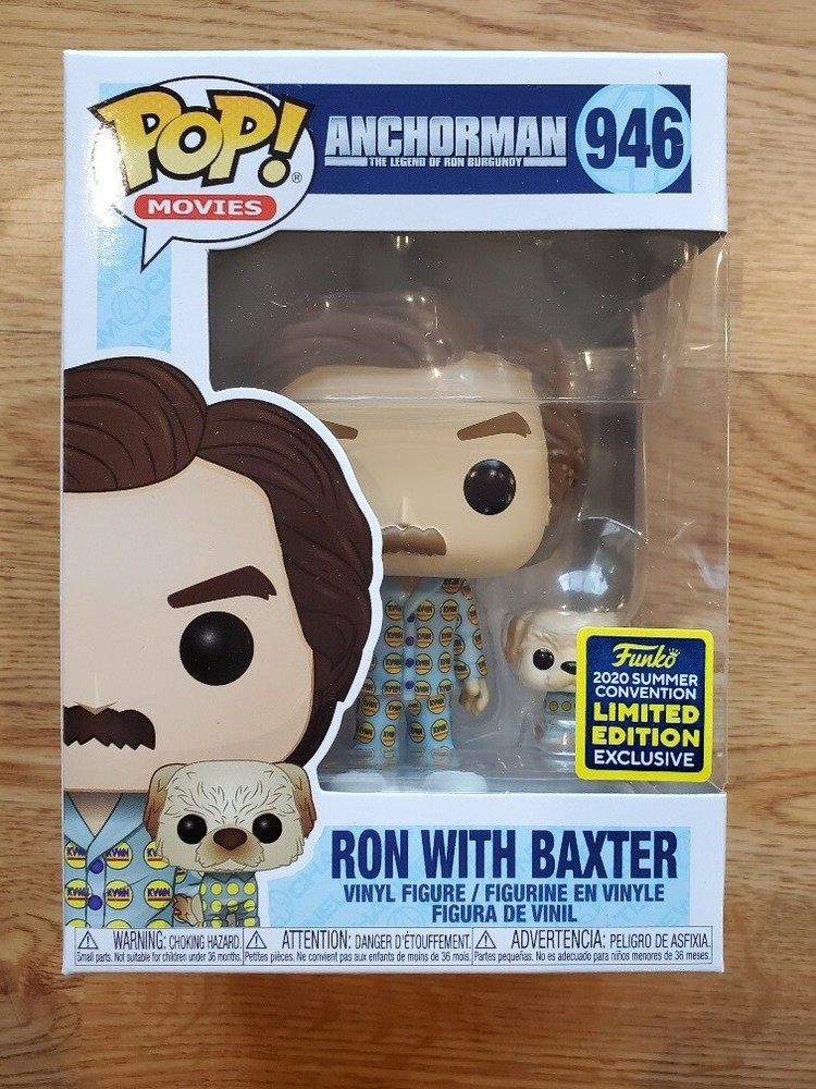 Funko Pop! Anchorman Ron with Baxter SDCC Shared Exclusive In HAND