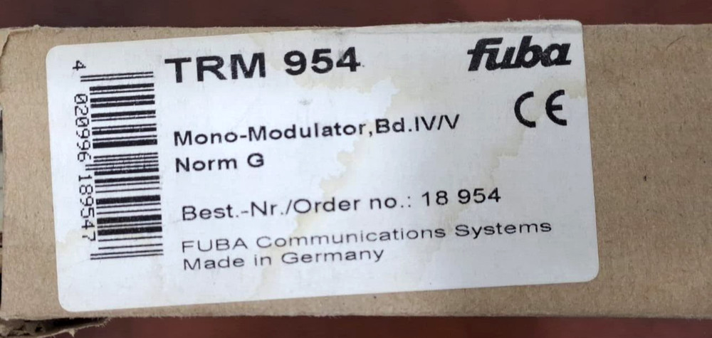 FUBA TRM 954 MONO - MODULATOR BD.IV/V COMMUNICATION SYSTEM