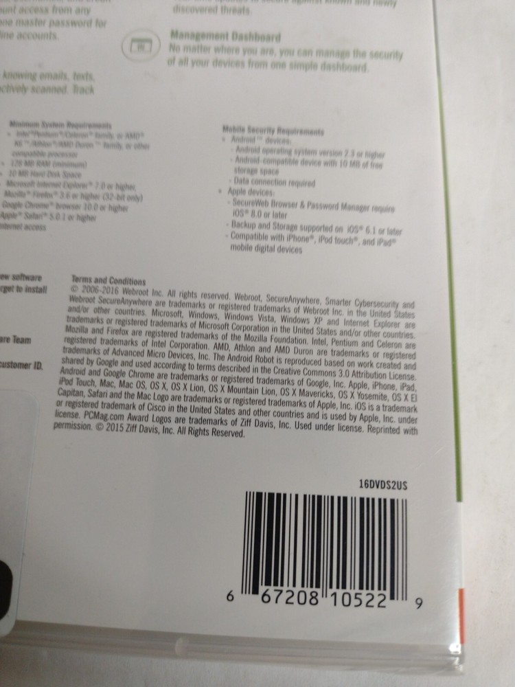 Webroot Secure Anywhere Internet Security Windows 10 Compatible 3 Devices KEY