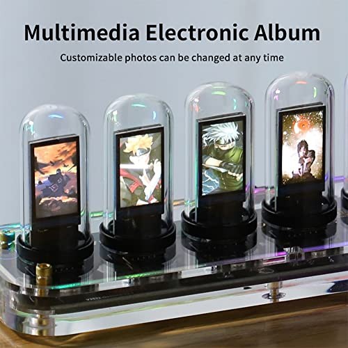 Tube Clock,Imitation Nixie Tube Clock DIY Creative Clock, IPS LCD