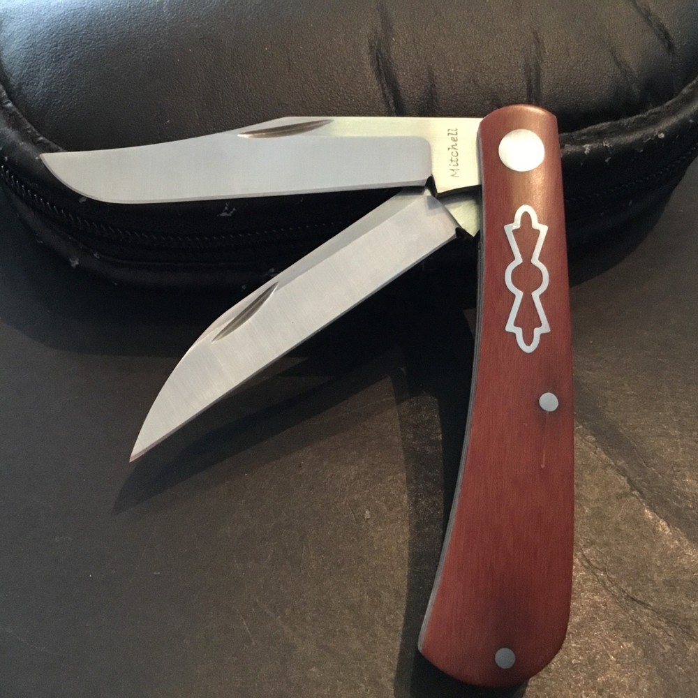 Custom Jeffery Mitchell 2 Bld Trapper Slipjoint Folder Folding Knife
