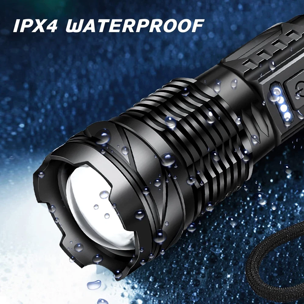 15000000LM Super Bright Flashlights High Lumens Rechargeable 7 Modes LED Flash