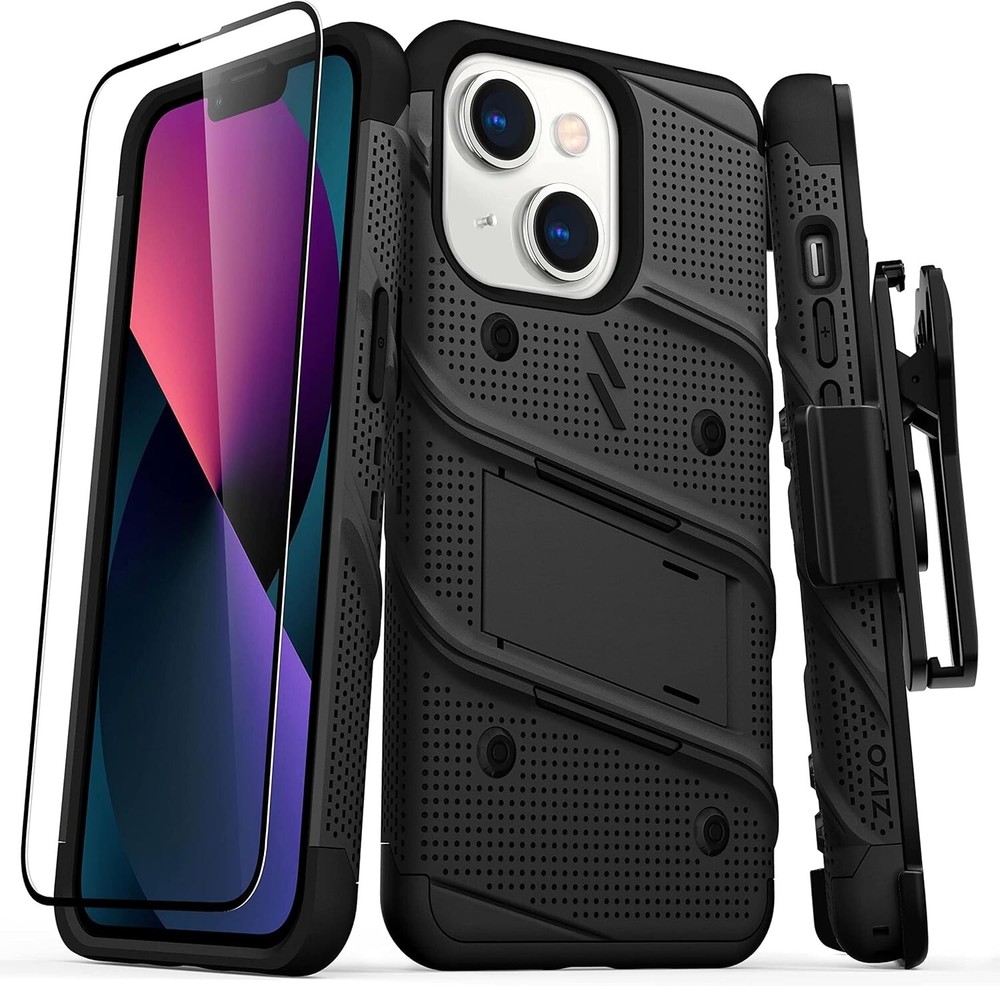 ZIZO Bolt Bundle iPhone 13, 5.4", Mini Case, Screen Protector Kickstand Holster
