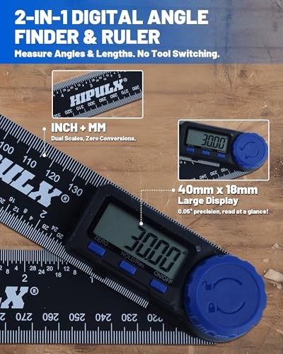 Digital Angle Finder Tool, 7 Inch Digital Protractor with LCD Display, 0-360°