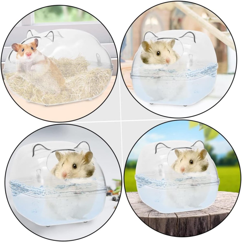 Dust-Proof Sand Bath Basin | Hamster Bathing Container for Small Pets