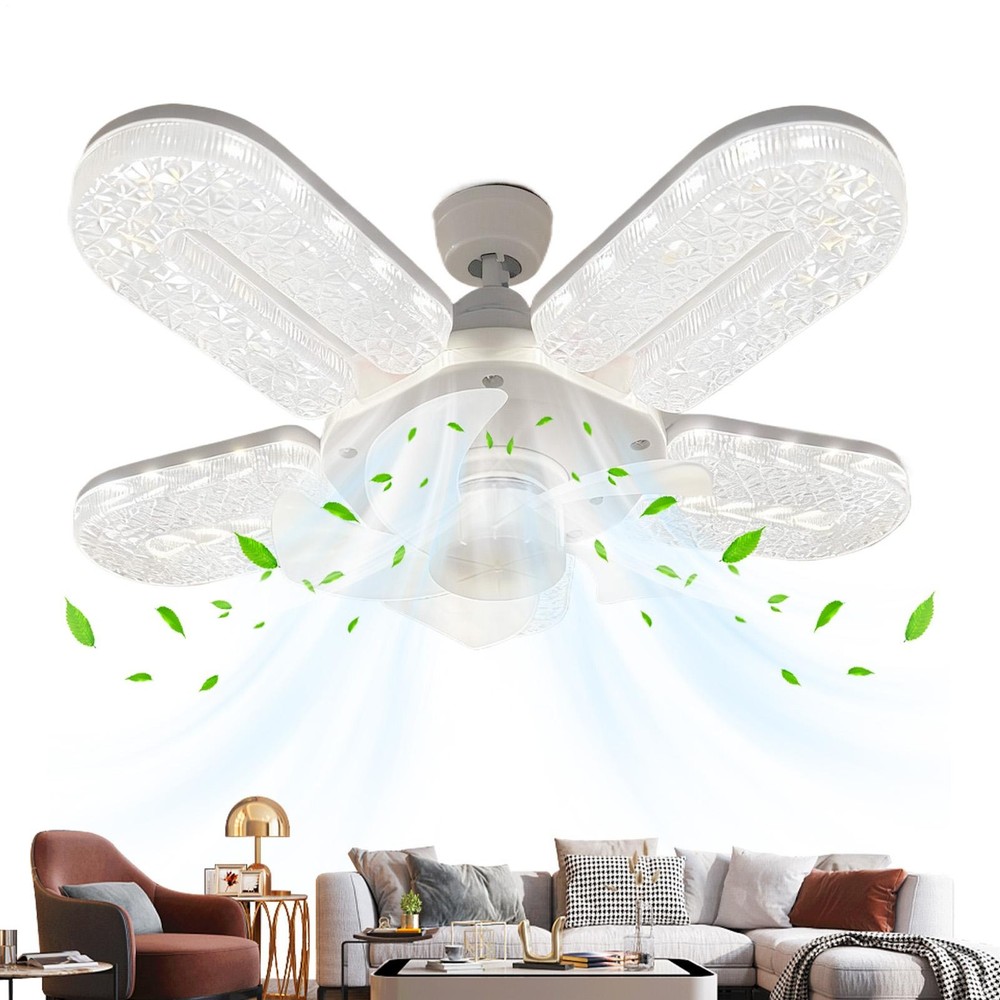 Crystal-Effect LED 5-Blade LED Fan Light,Crystal Fan Light with Dimmable LED