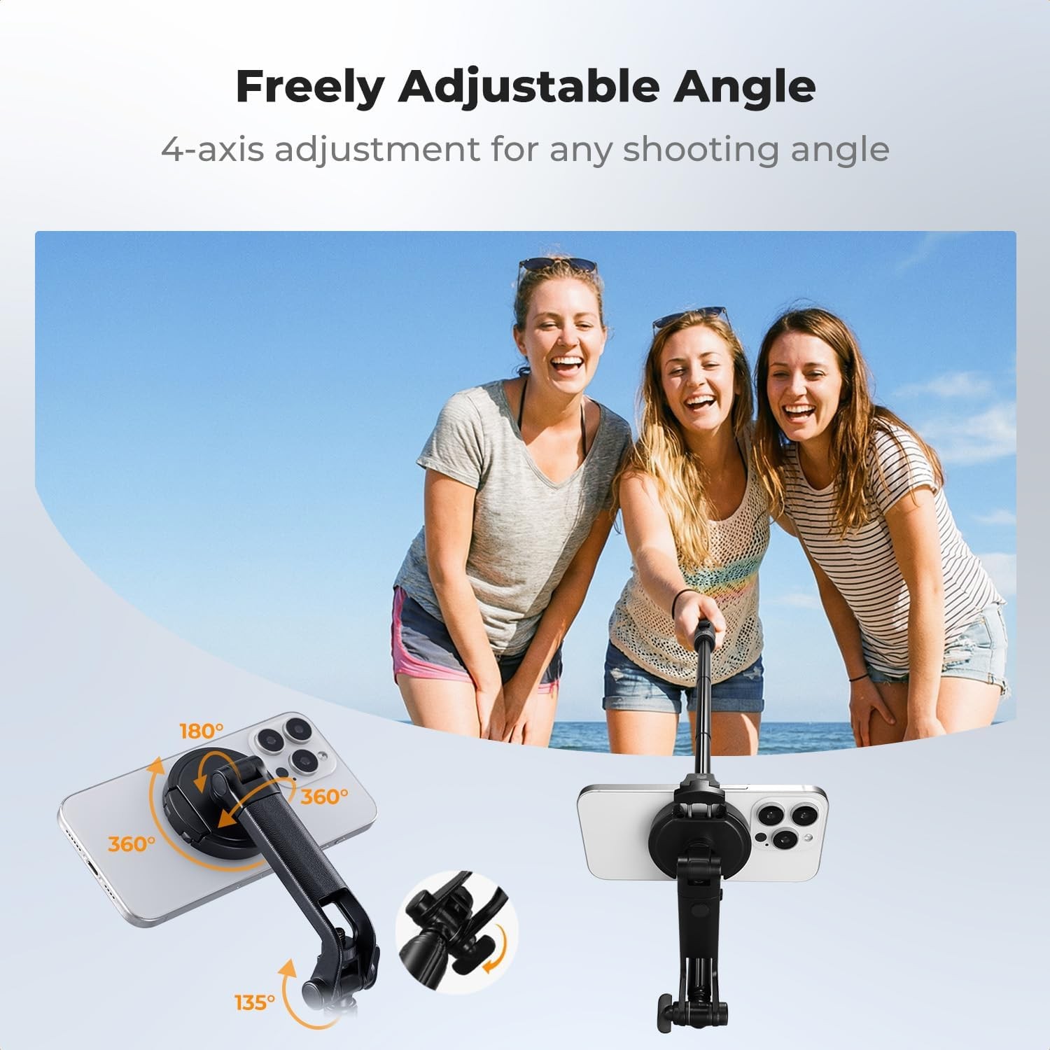 K&F CONCEPT Universal Phone Tripod Selfie Stick Tripod Stand for Phone, GoPro