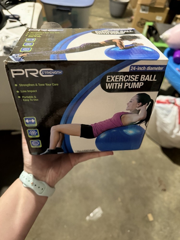 Pro Strength Exercise Ball With Pump 24 Inch Diameter New