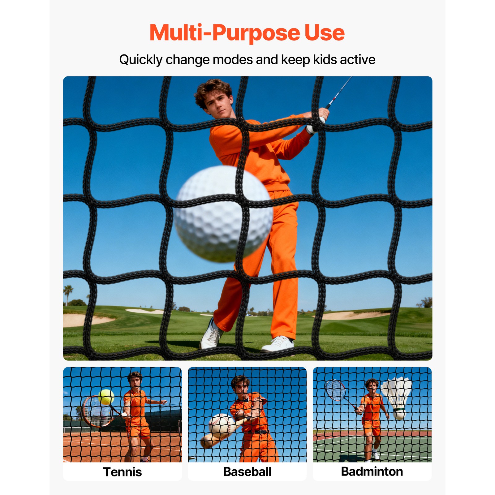 Uimoso 10 x 10 x 10FT Golf Practice Cage for Indoor and Outdoor Use