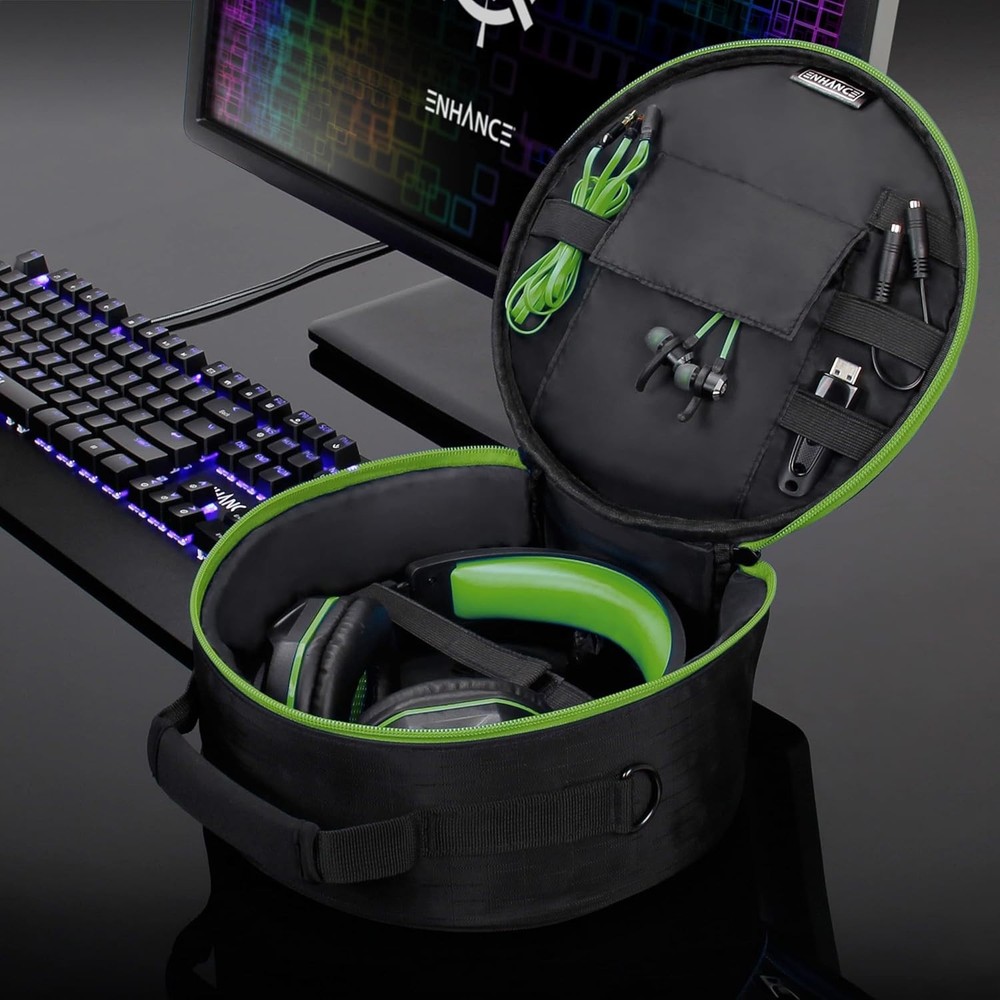 ENHANCE Portable Headphone Case for Wired & Wireless Headsets