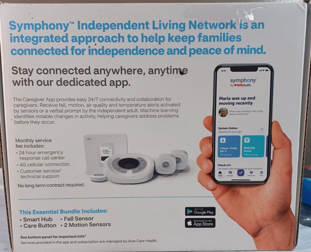 CVS Symphony Essential Bundle New Fall Sensor Motion Sensor Care Button