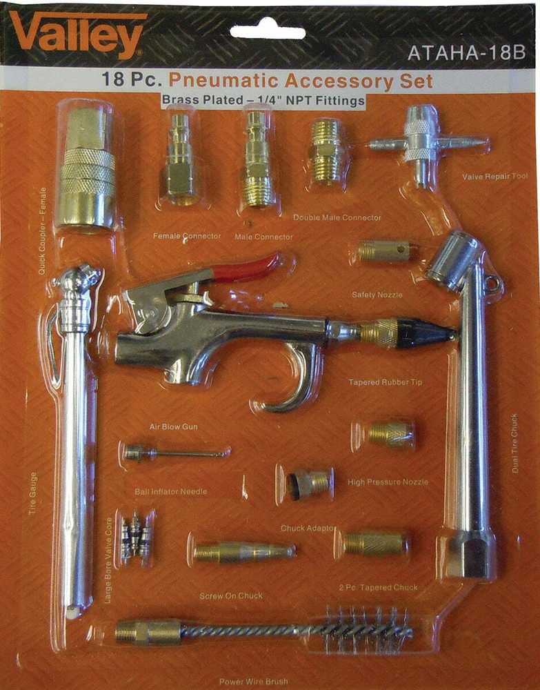 18 Piece 1/4" Air Accessory Kit
