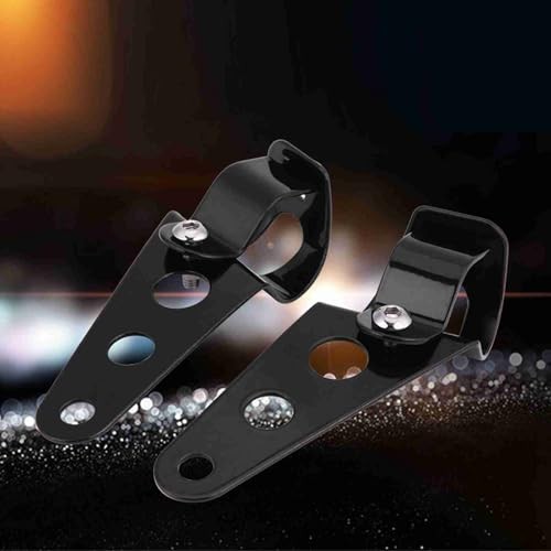 Headlight Bracket,1 Pair Stainless Steel Motorcycle Headlight Bracket Black