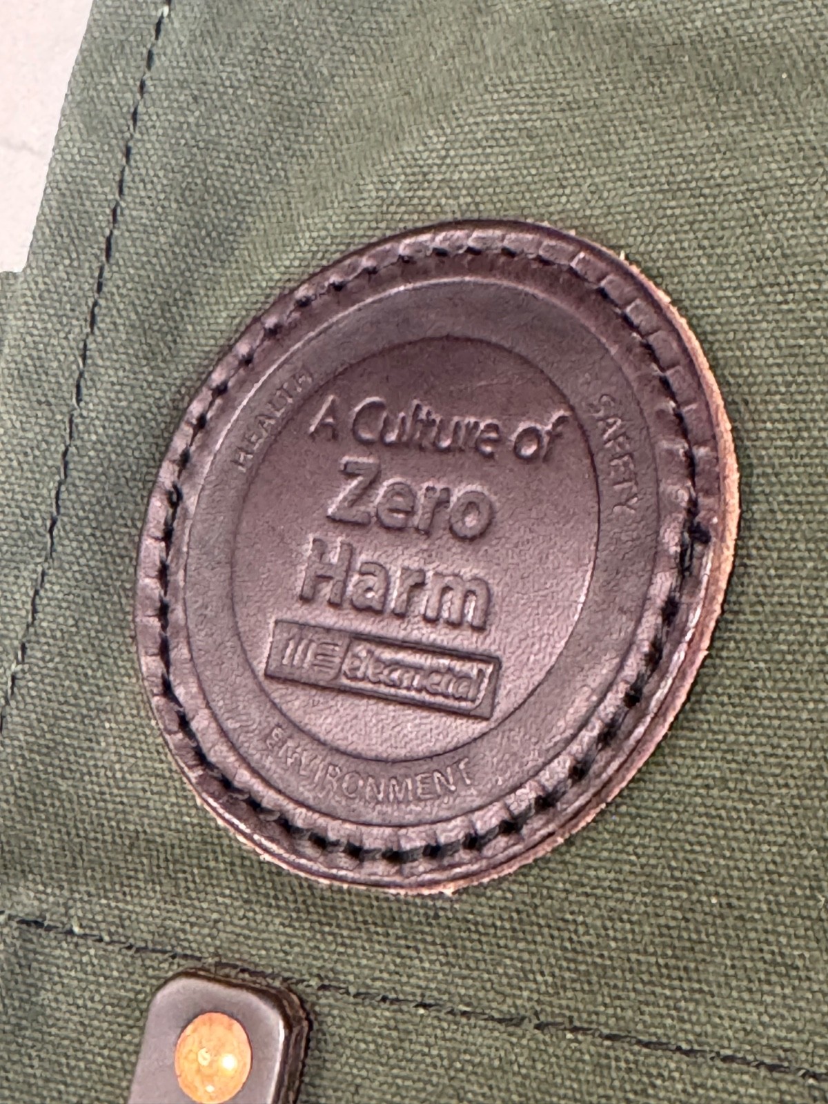 DULUTH PACK JUNIPER GREEN CANVAS & BROWN LEATHER SCOUT BACKPACK 16"X14" LOGO