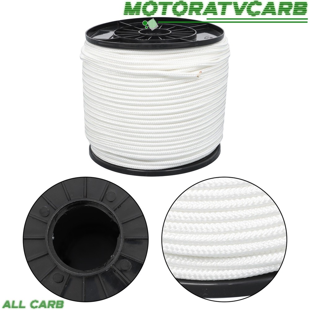 ALL-CARB Nylon Rope Solid Braided 1/4" × 500' Strong Durable Weatherproof White