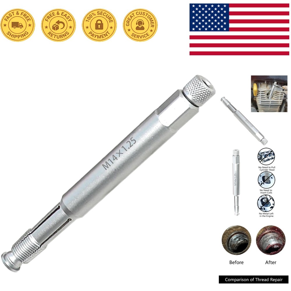 14mm Back Tap Tool - Reliable Spark Plug Thread Repair with 12-