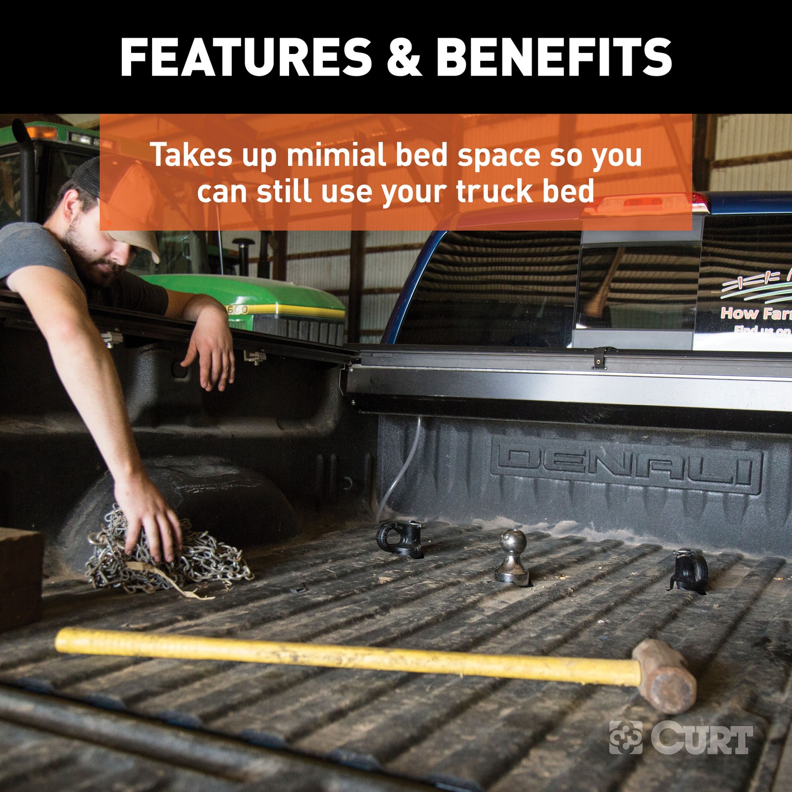 Curt OEM Puck System 2-5/16" Gooseneck Ball & Safety Chain Anchor Kit 30K 60692