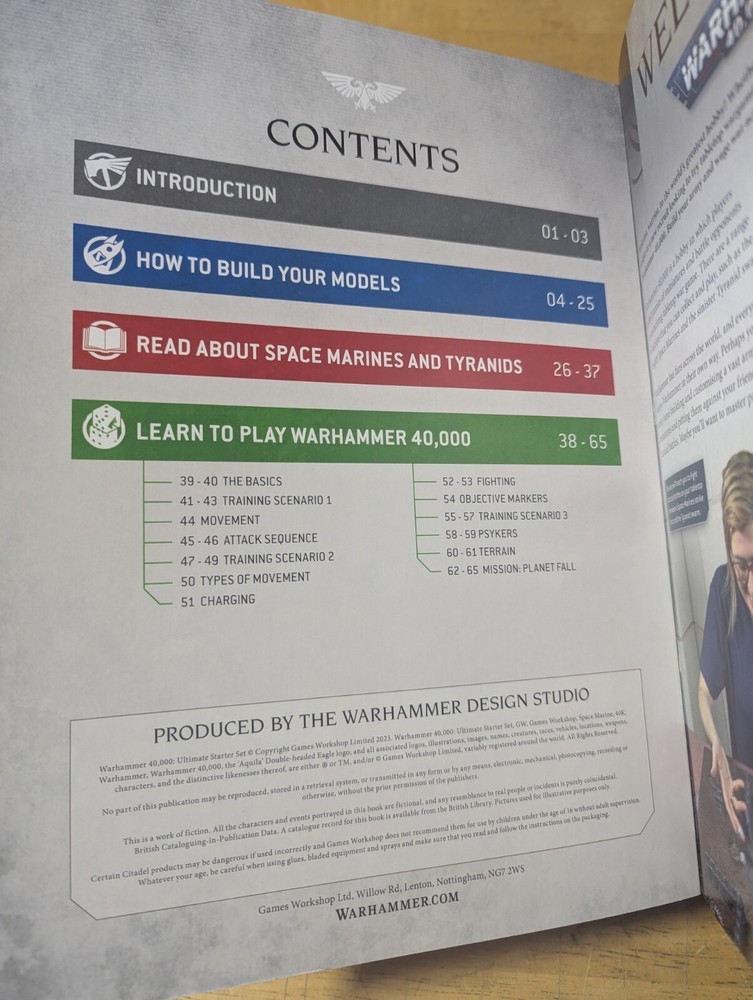 Warhammer 40k Handbook and Reference Sheet 10th Edition Starter Set Preowned