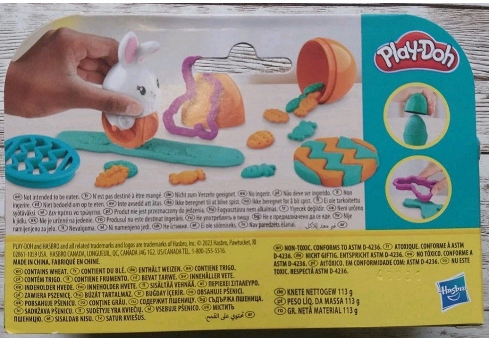 Play-Doh Springtime Pals EASTER Bunny Rabbit Egg Set • 2-Colors: Orange & Teal