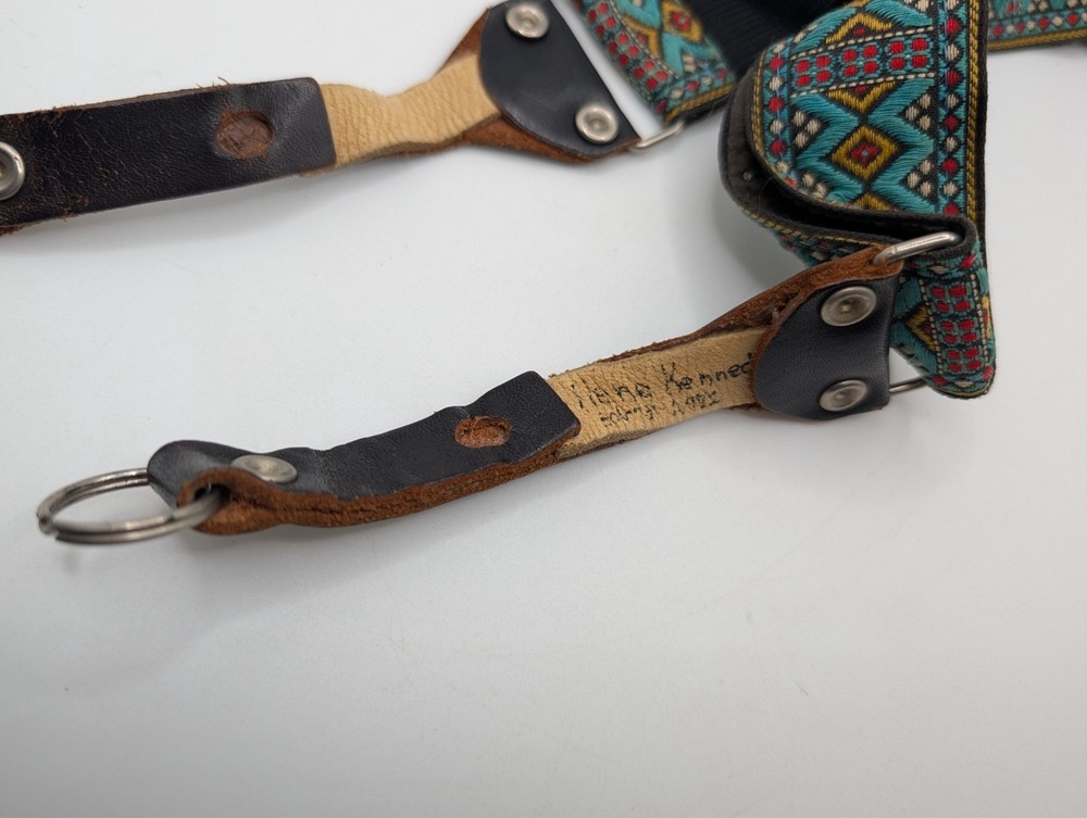 Vintage 70's Camera Neck Strap Woven Pattern Adjustable ~3ft Retro