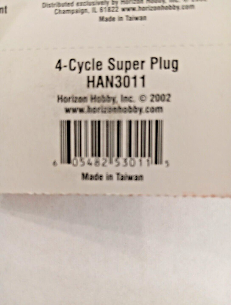 HANGAR 9 #HAN3011~NEW IN PKG.~ 4-Cycle Super Plug