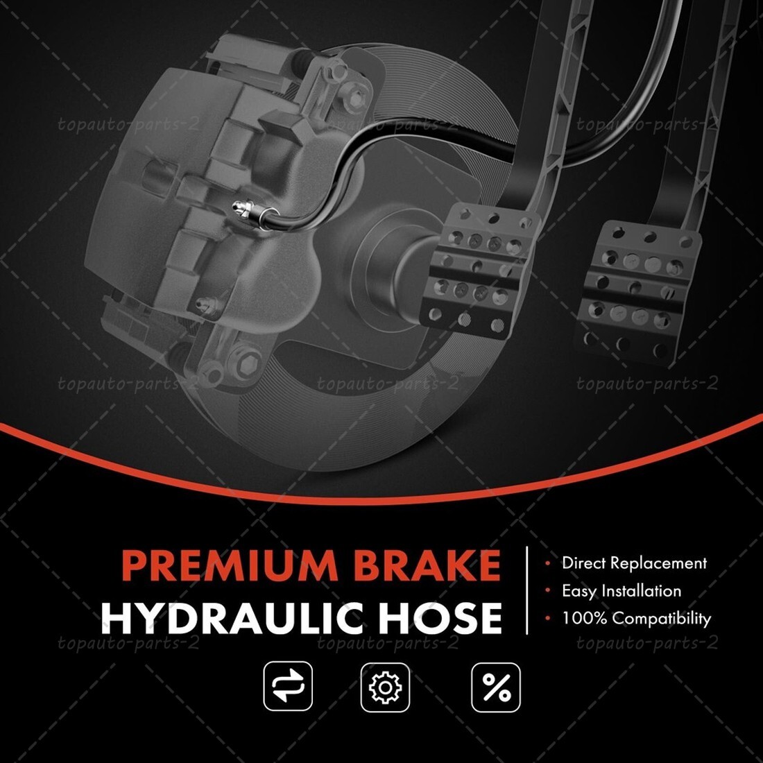 2x Front Left Right Brake Hydraulic Hose for Jeep Wrangler 2011 2012-2017 NEW US