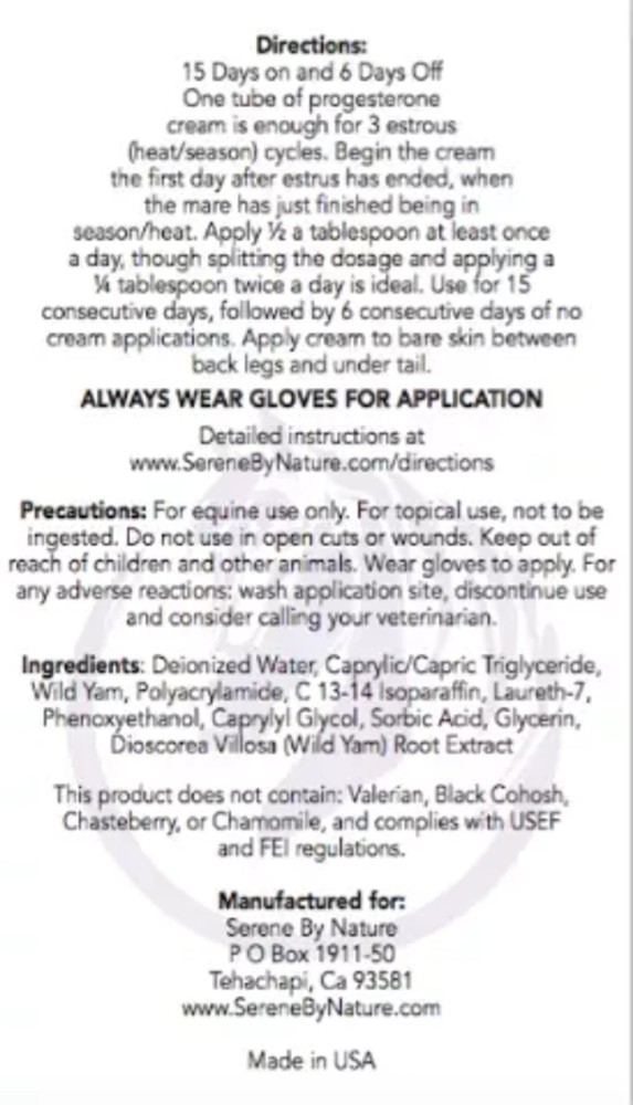 Serene By Nature Mare Calming Cream