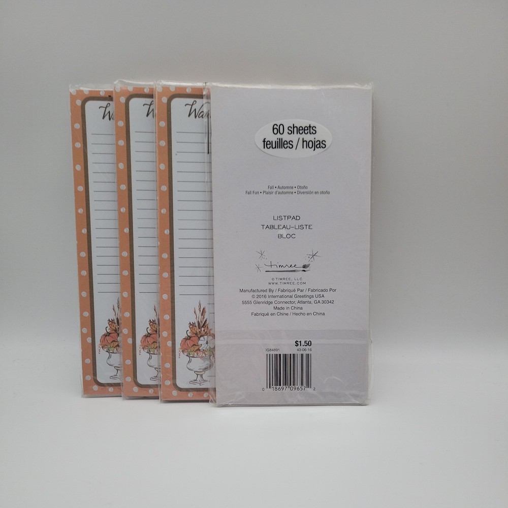 Set of 4 Lined Note Pads for Notes & Lists