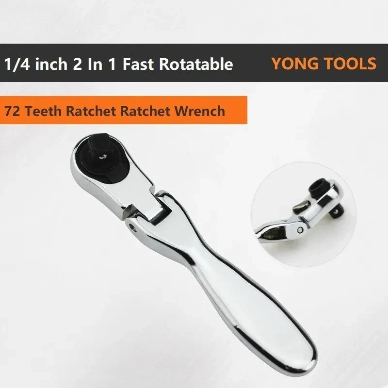 1/4 Mini Ratchet Wrench Set 72 Teeth Dual Head Screwdriver Quick Spanner Tool