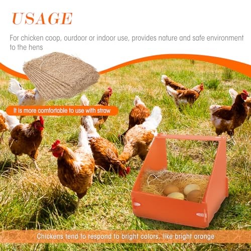Touri 3 Pack Durable Chicken Nesting Boxes for Laying Eggs for Orange-3 pack