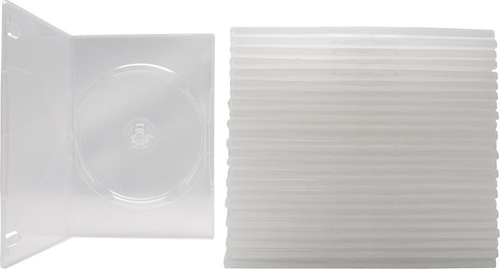 (25) DVD Cases – Super Thin 7mm Clear – Holds 1 Disc – Box Set Replacement Size