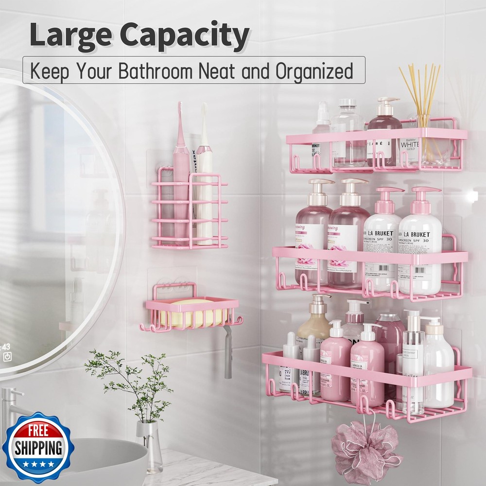 Liuoud 5 Pack Shower Caddy Organizer Rack Shelf for Inside Shower