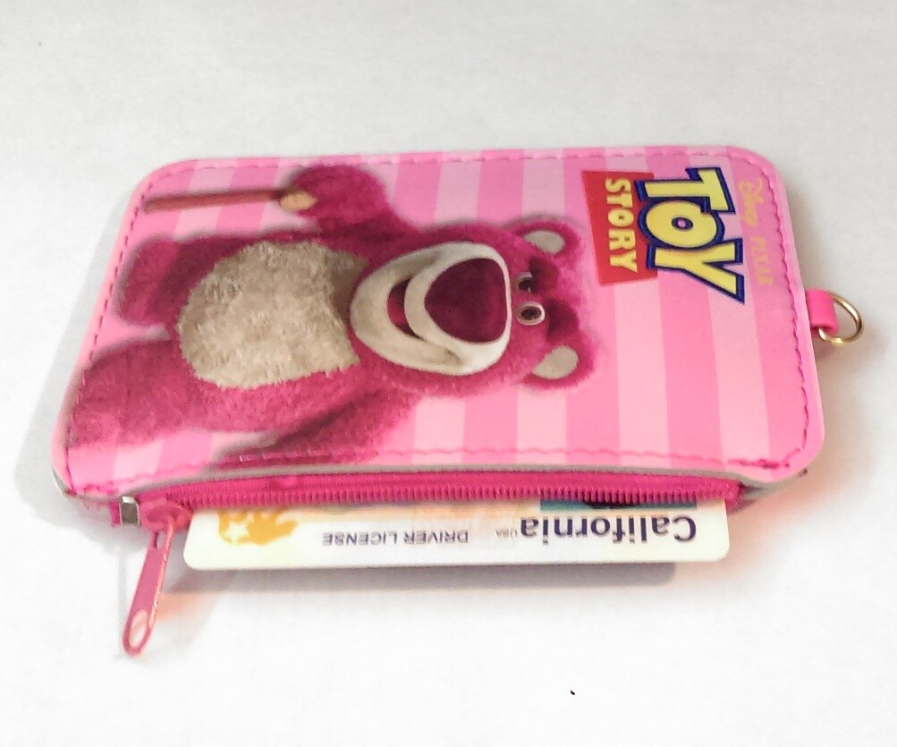 Toy Story Lotso Coin Purse Badge ID Card Holder Case Wallet Pouch Bag Lanyard