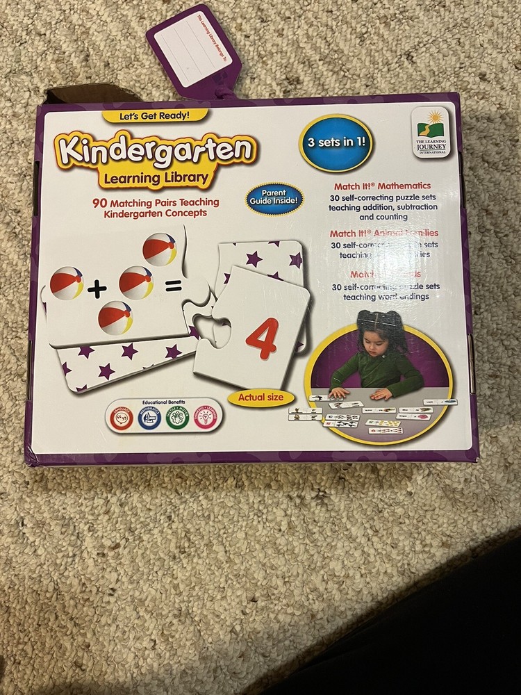 The Learning Journey Kindergarten Learning Library 3 Sets in 1 Match It Cards
