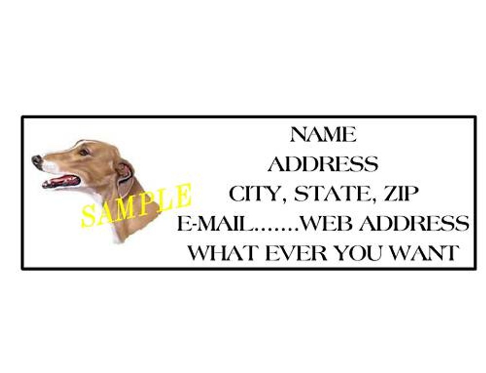 GREYHOUND ADDRESS LABELS COOL!!! #1