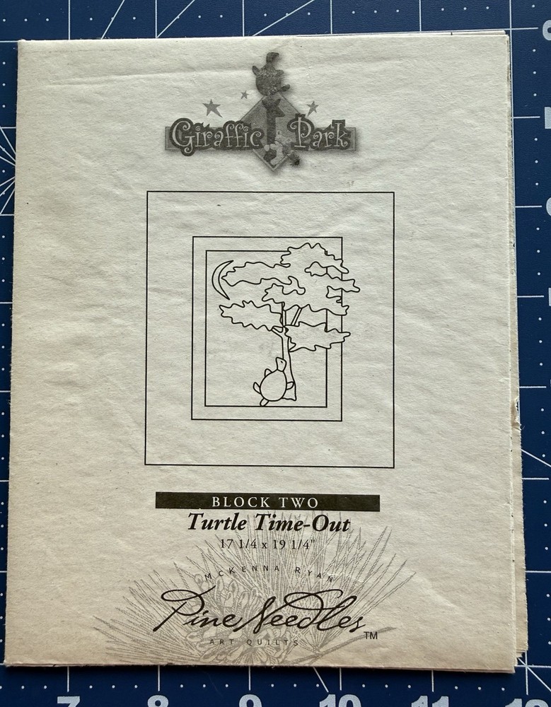 McKenna Ryan Pattern GIRAFFIC PARK Turtle Time-Out Block 2 Pine Needles Uncut