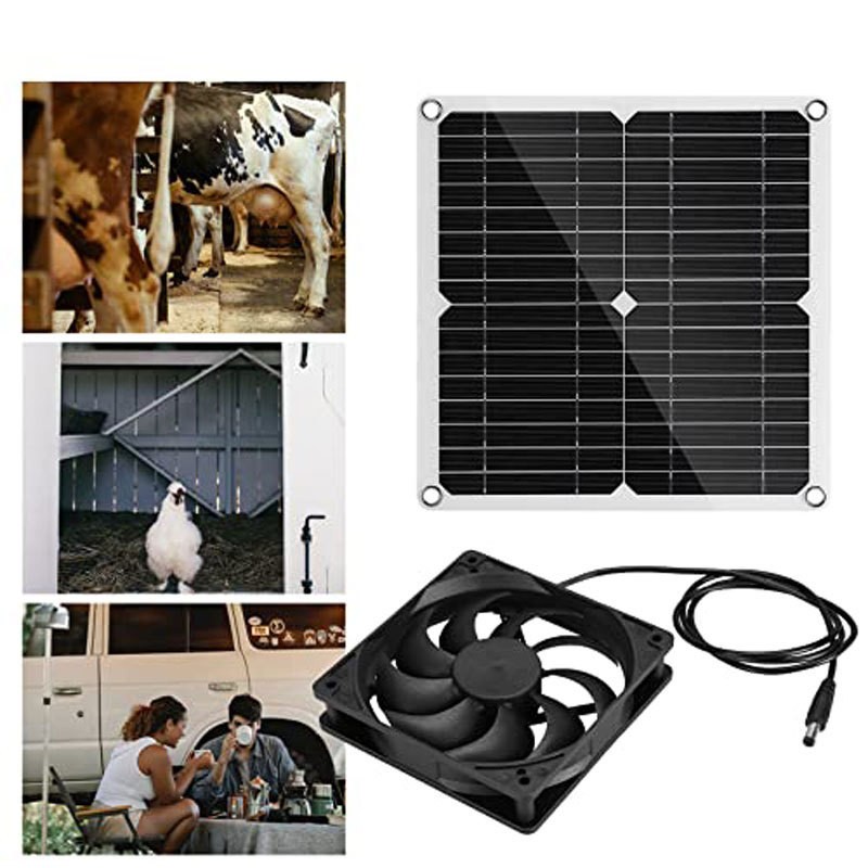 Solar Panel Fan Kit: 12W 12V Exhaust System