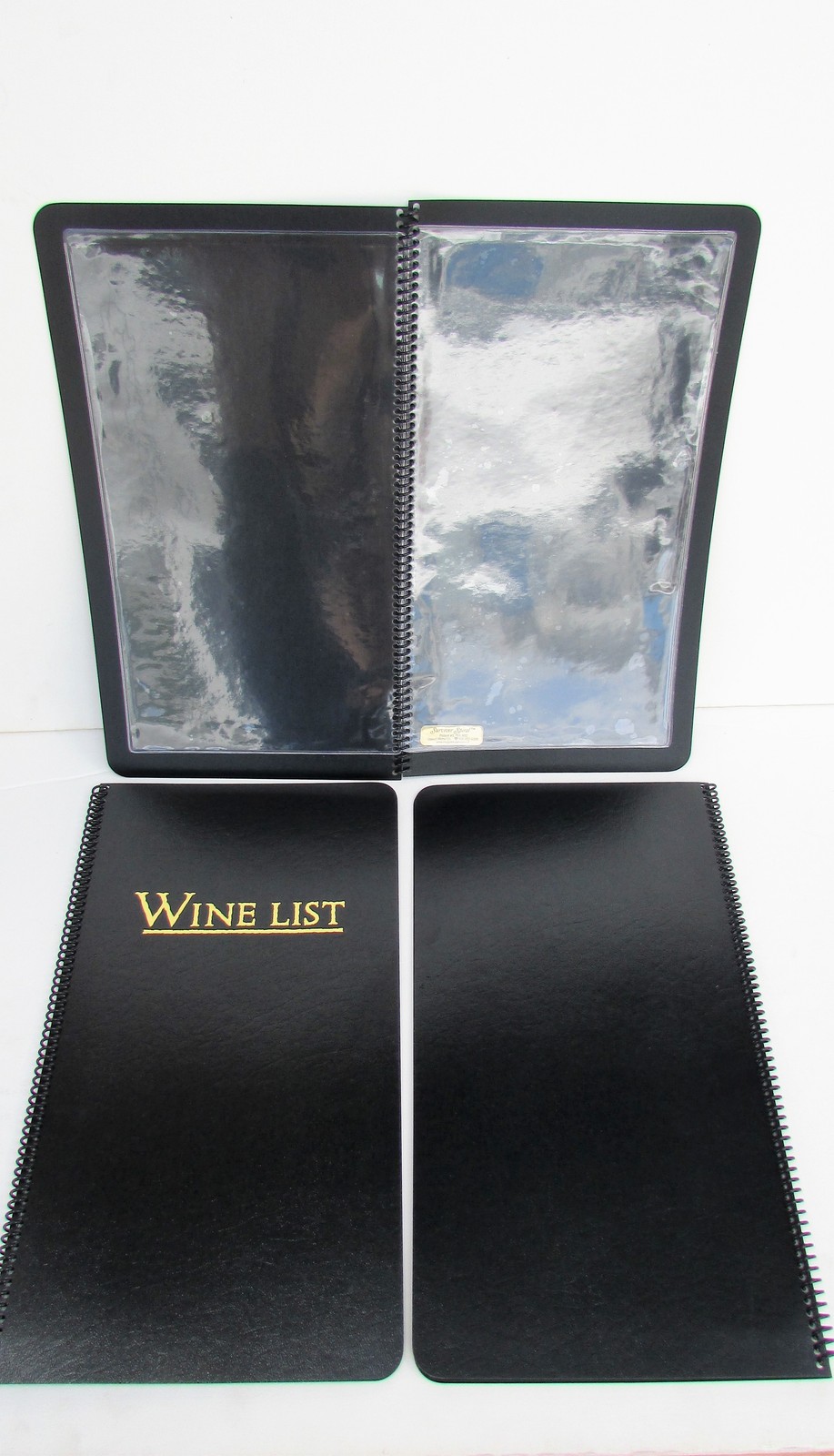 Lot of 10 Wine List Menu Spiral 3 inserts (6 pages) Survivor Spiral Black