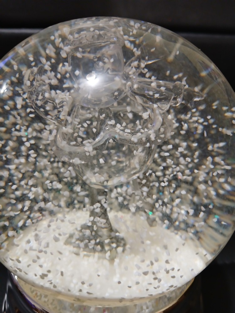 Ice Skating Snowman Water Globe With Silver Base Snowglobe