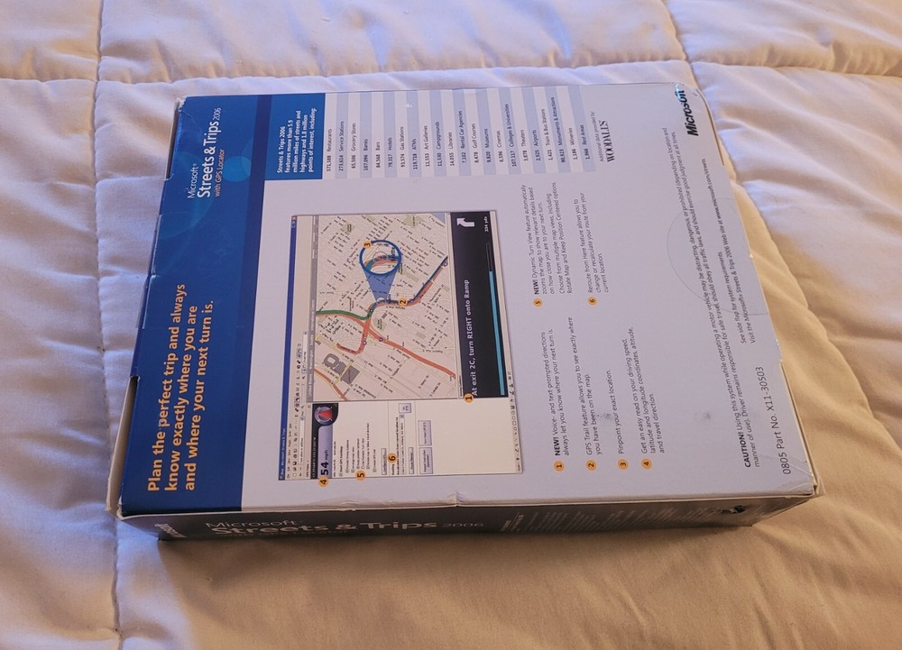 222 Microsoft Streets & Trips 2006 w/GPS Locator Navigation Software for PC New