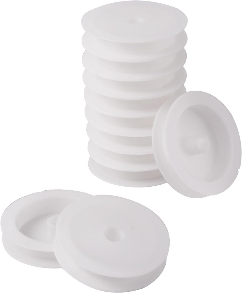 50Pcs Empty Plastic Wire Spools 2.64" in Diameter Thread Bobbins for Beading Wir