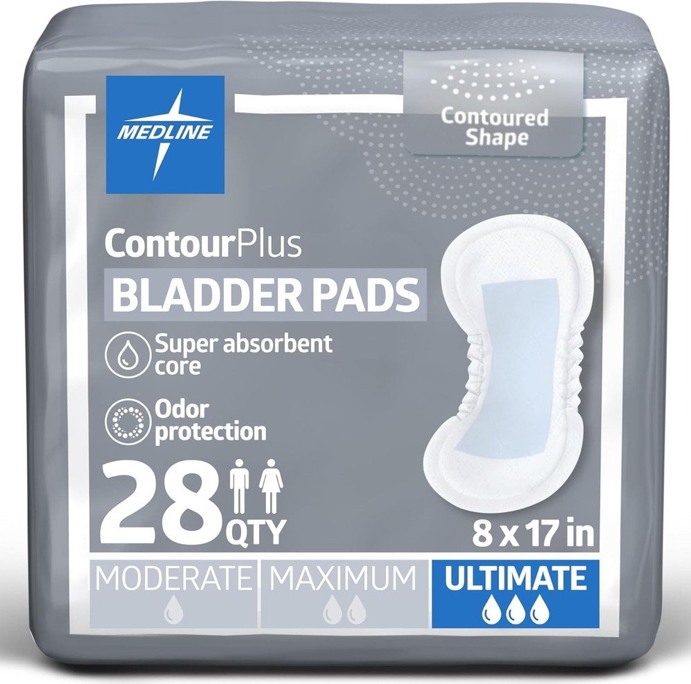 ContourPlus Bladder Control Pads, Ultimate Absorbency, Inches, Bag of